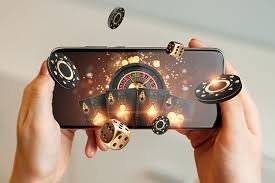 Slot machine reels spinning on a mobile screen